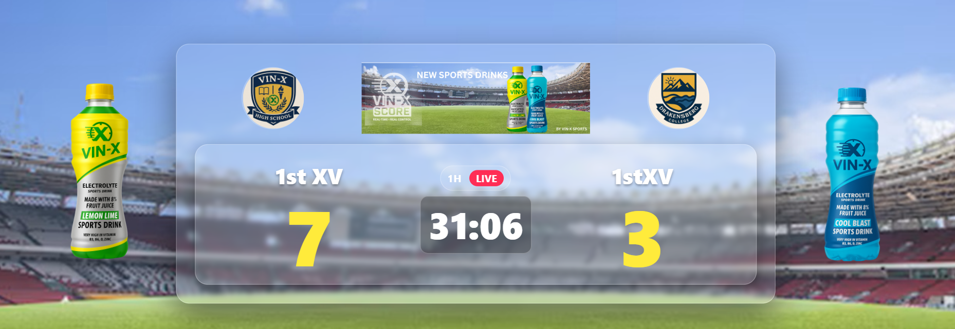 Vin-X Score virtual scoreboard overlay for school sport